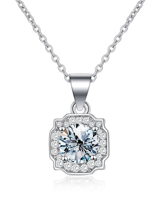 1.0 ct [white Mosan diamond] 925 Sterling Silver Moissanite Geometric Dainty Necklace